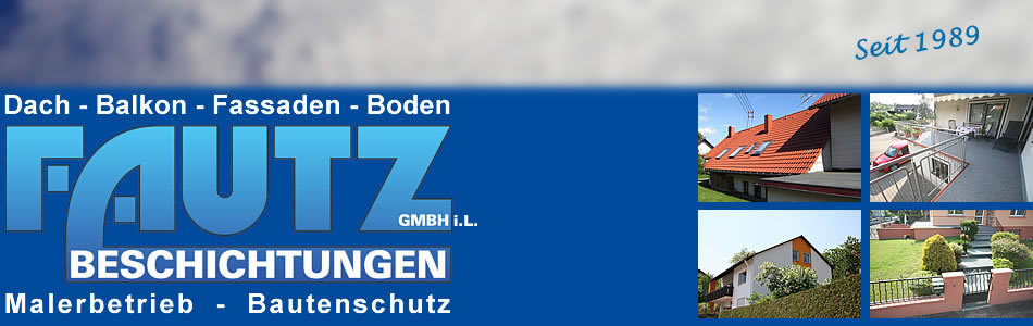 Dachbeschichtung, Balkonsanierung, Fassadenbeschichtung, Bodenbeschichtung, Malerbetrieb, Bautenschutz von Fautz-Beschichtungen.